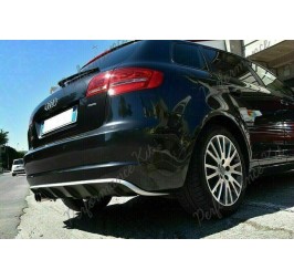 AUDI A3 8P 5 PORTES S3 après restylage RAJOUT DE PARE CHOC ARRIERE / JUPE ARRIERE